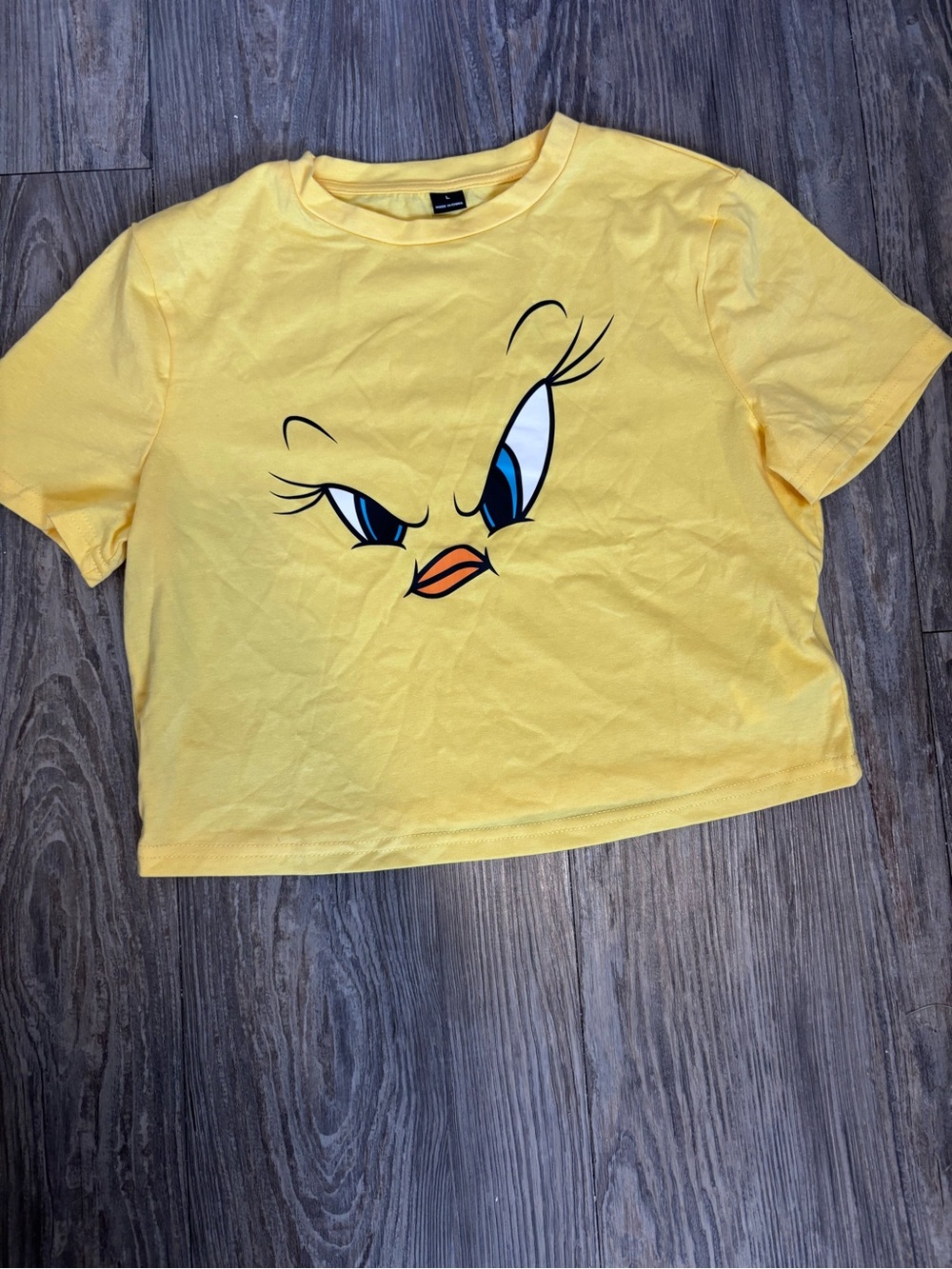 Girls' Yellow Tweety Graphic Crop Tee